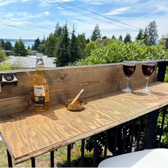 Solid Wood balcony Bar Table - Picture 3 of 4